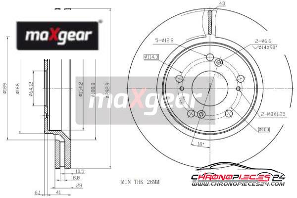 Achat de MAXGEAR 19-1284 Disque de frein pas chères