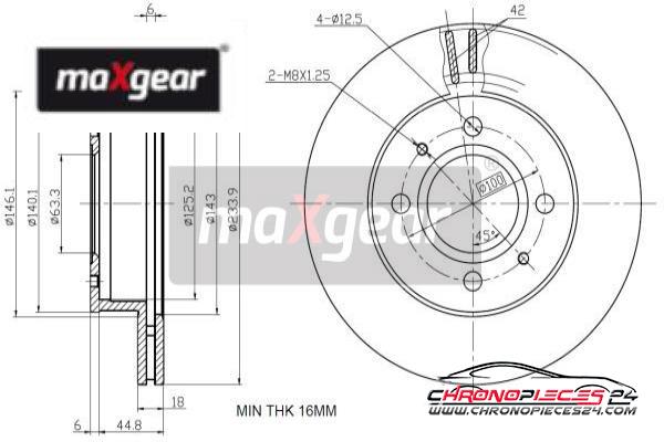 Achat de MAXGEAR 19-1302 Disque de frein pas chères