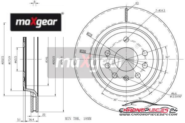 Achat de MAXGEAR 19-1304 Disque de frein pas chères