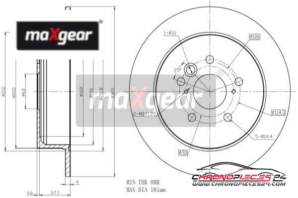 Achat de MAXGEAR 19-1840 Disque de frein pas chères