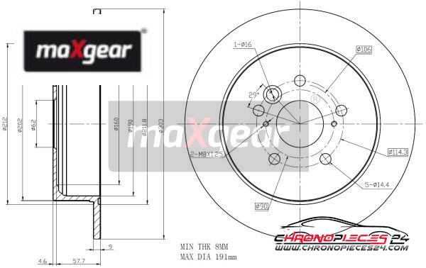 Achat de MAXGEAR 19-1840 Disque de frein pas chères