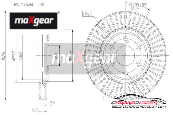 Achat de MAXGEAR 19-1815 Disque de frein pas chères