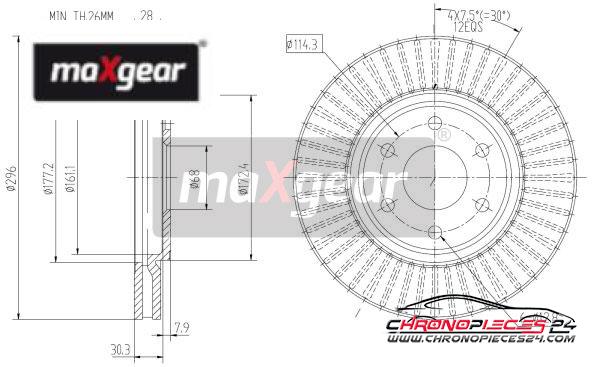 Achat de MAXGEAR 19-1815 Disque de frein pas chères