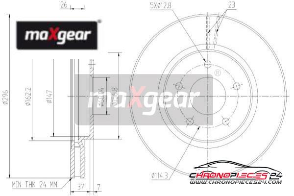 Achat de MAXGEAR 19-1816 Disque de frein pas chères