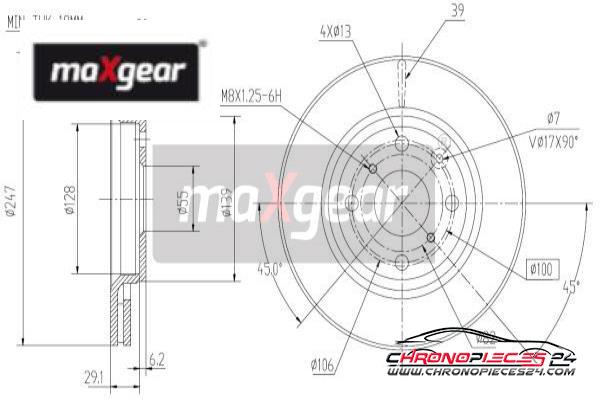 Achat de MAXGEAR 19-1844MAX Disque de frein pas chères