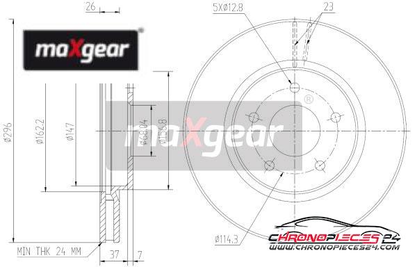 Achat de MAXGEAR 19-1816 Disque de frein pas chères