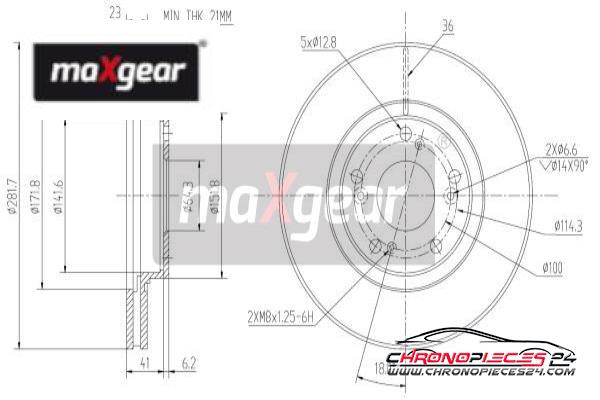 Achat de MAXGEAR 19-1324 Disque de frein pas chères