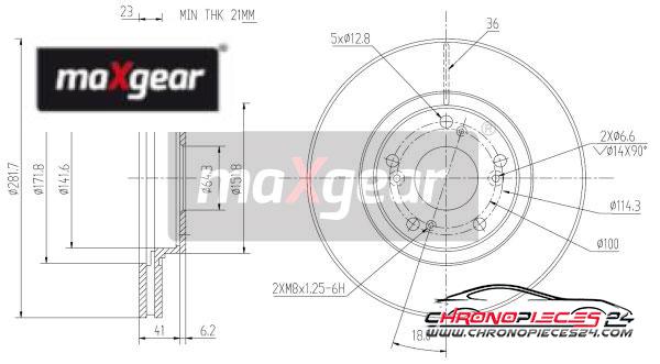 Achat de MAXGEAR 19-1324 Disque de frein pas chères