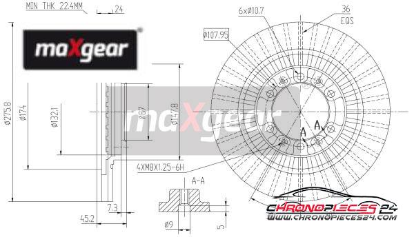 Achat de MAXGEAR 19-1828 Disque de frein pas chères