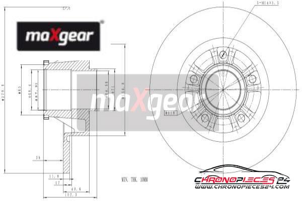 Achat de MAXGEAR 19-1911 Disque de frein pas chères