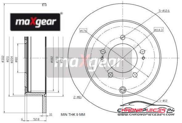 Achat de MAXGEAR 19-1933 Disque de frein pas chères