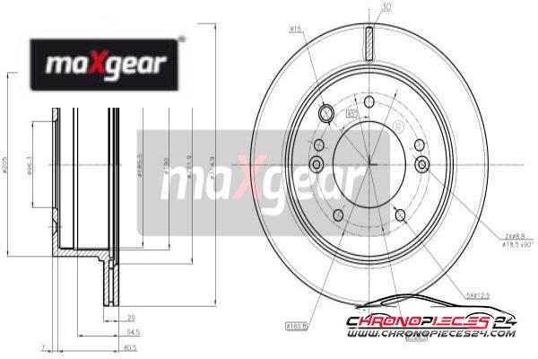 Achat de MAXGEAR 19-1865 Disque de frein pas chères