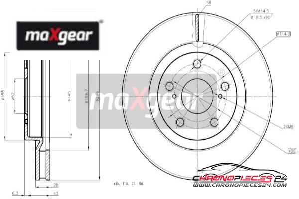 Achat de MAXGEAR 19-1866 Disque de frein pas chères