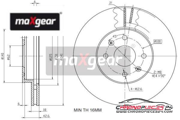 Achat de MAXGEAR 19-1937 Disque de frein pas chères