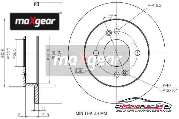 Achat de MAXGEAR 19-1938 Disque de frein pas chères