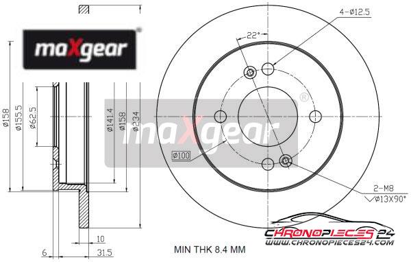 Achat de MAXGEAR 19-1938 Disque de frein pas chères