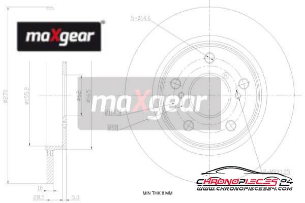 Achat de MAXGEAR 19-1869 Disque de frein pas chères