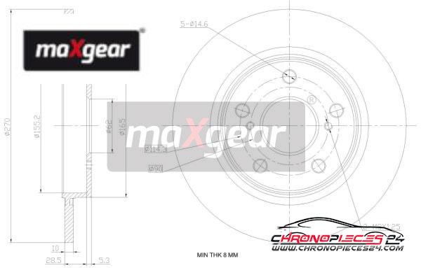 Achat de MAXGEAR 19-1869 Disque de frein pas chères