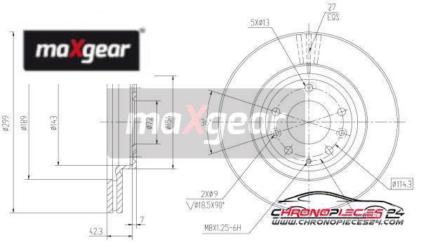 Achat de MAXGEAR 19-1859 Disque de frein pas chères