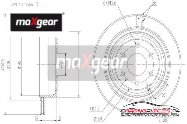 Achat de MAXGEAR 19-1872 Disque de frein pas chères