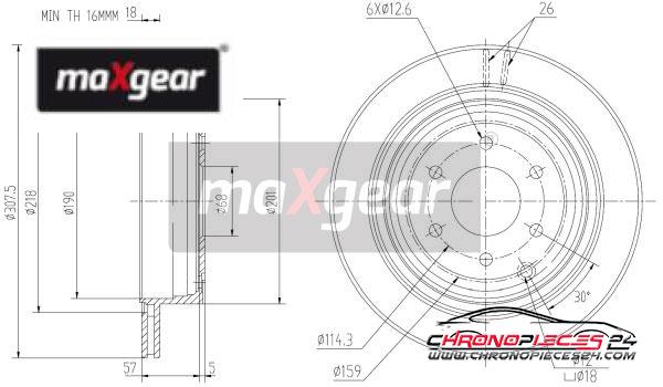 Achat de MAXGEAR 19-1872 Disque de frein pas chères