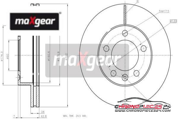 Achat de MAXGEAR 19-2009 Disque de frein pas chères