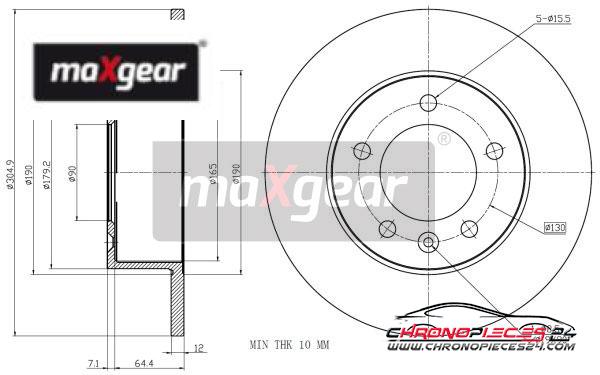 Achat de MAXGEAR 19-2010 Disque de frein pas chères