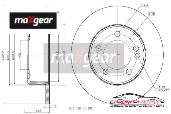 Achat de MAXGEAR 19-2011 Disque de frein pas chères