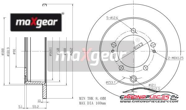 Achat de MAXGEAR 19-1948 Disque de frein pas chères