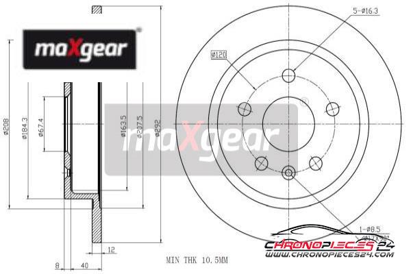 Achat de MAXGEAR 19-2017 Disque de frein pas chères