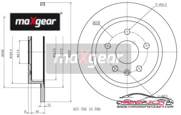 Achat de MAXGEAR 19-2017 Disque de frein pas chères