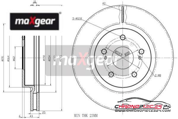 Achat de MAXGEAR 19-1952 Disque de frein pas chères