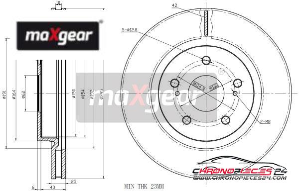 Achat de MAXGEAR 19-1952 Disque de frein pas chères