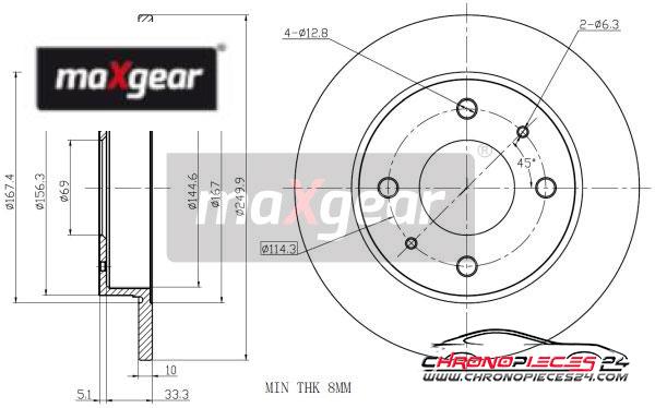 Achat de MAXGEAR 19-1955 Disque de frein pas chères