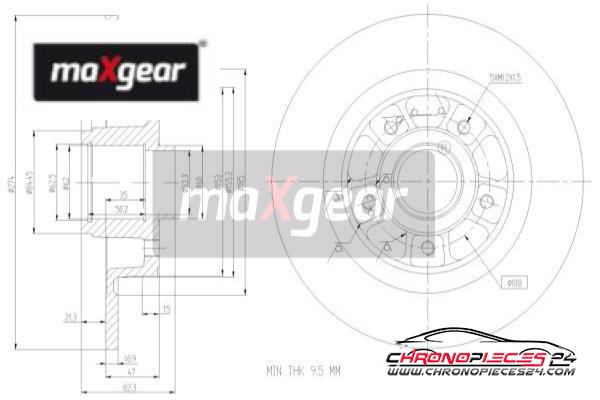 Achat de MAXGEAR 19-1904 Disque de frein pas chères