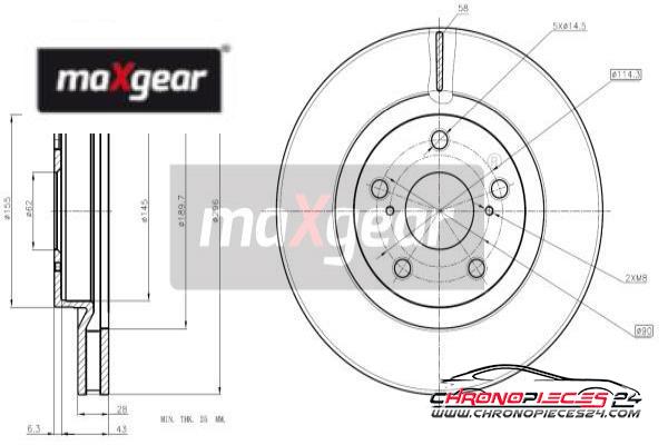 Achat de MAXGEAR 19-2196 Disque de frein pas chères