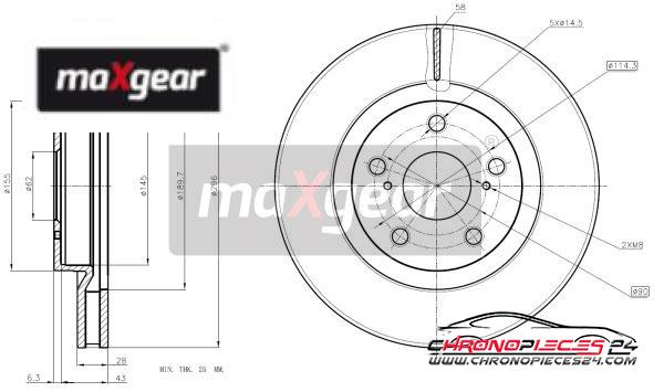 Achat de MAXGEAR 19-2196 Disque de frein pas chères