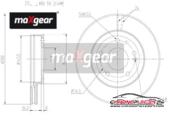 Achat de MAXGEAR 19-2217 Disque de frein pas chères