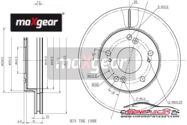 Achat de MAXGEAR 19-2218 Disque de frein pas chères