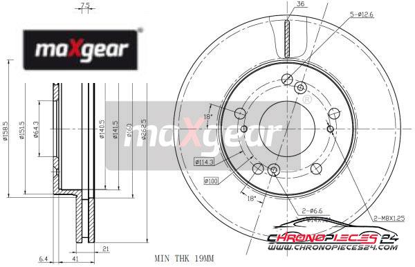 Achat de MAXGEAR 19-2218 Disque de frein pas chères