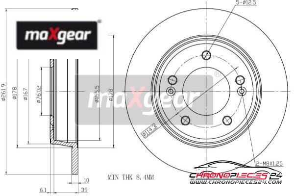 Achat de MAXGEAR 19-2224 Disque de frein pas chères