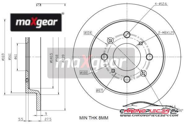 Achat de MAXGEAR 19-2228 Disque de frein pas chères