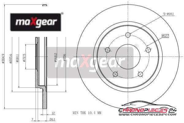 Achat de MAXGEAR 19-2275 Disque de frein pas chères