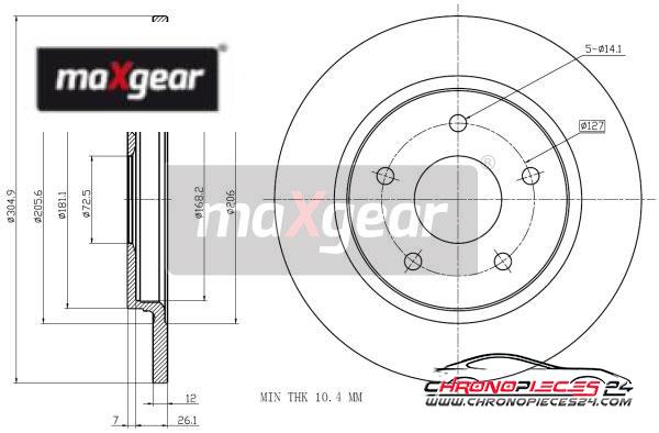 Achat de MAXGEAR 19-2275 Disque de frein pas chères