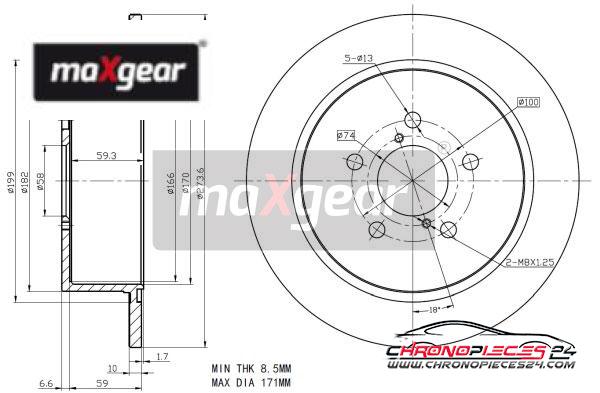 Achat de MAXGEAR 19-2356 Disque de frein pas chères