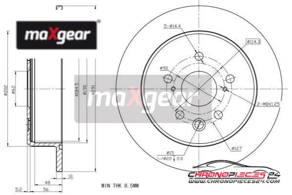 Achat de MAXGEAR 19-2278 Disque de frein pas chères