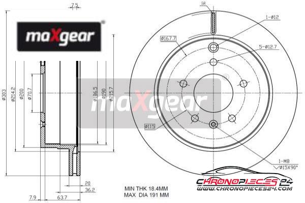 Achat de MAXGEAR 19-2370 Disque de frein pas chères