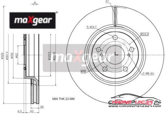 Achat de MAXGEAR 19-2433 Disque de frein pas chères