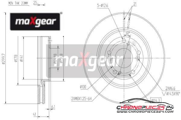 Achat de MAXGEAR 19-2301 Disque de frein pas chères