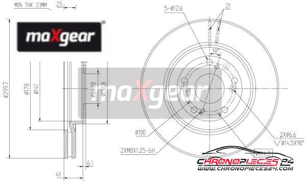 Achat de MAXGEAR 19-2301 Disque de frein pas chères